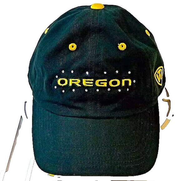 Women's Cut Top of the World Oregon Ducks Strapback Hat/Cap Green Rhinestones - Picture 1 of 8